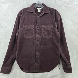 Hiroshi Kato Corduroy Brace Shirt Mens Small Brown Button Up Made in USA